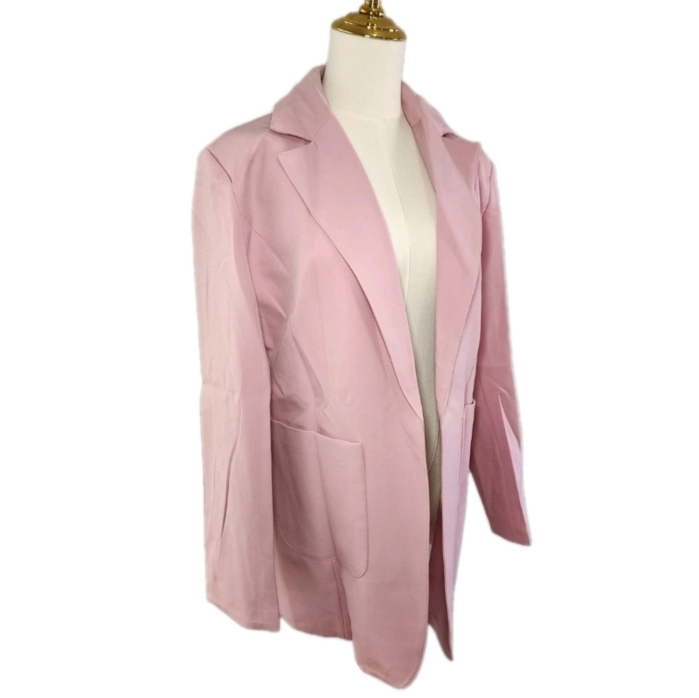 NWOT Long Blazer Casual Cardigan Long Sleeve Open Front Pockets Size L